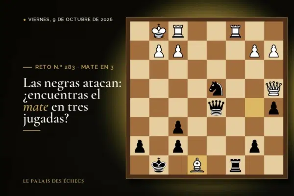 Posición del reto de ajedrez n.º 283: Juegan las negras y dan mate en 3