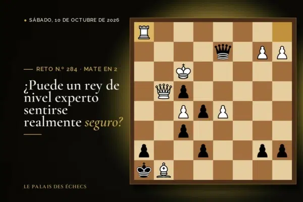 Posición del reto de ajedrez n.º 284: Juegan las negras y dan mate en 2