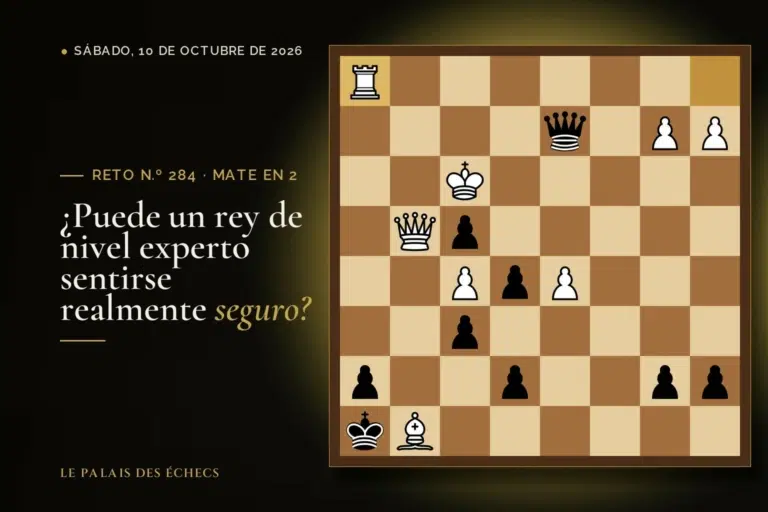 Posición del reto de ajedrez n.º 284: Juegan las negras y dan mate en 2