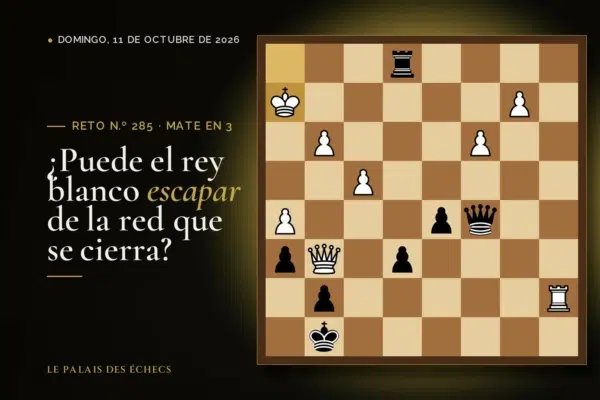 Posición del reto de ajedrez n.º 285: Juegan las negras y dan mate en 3