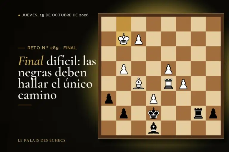 Posición del reto de ajedrez n.º 289: Juegan las negras y ganan