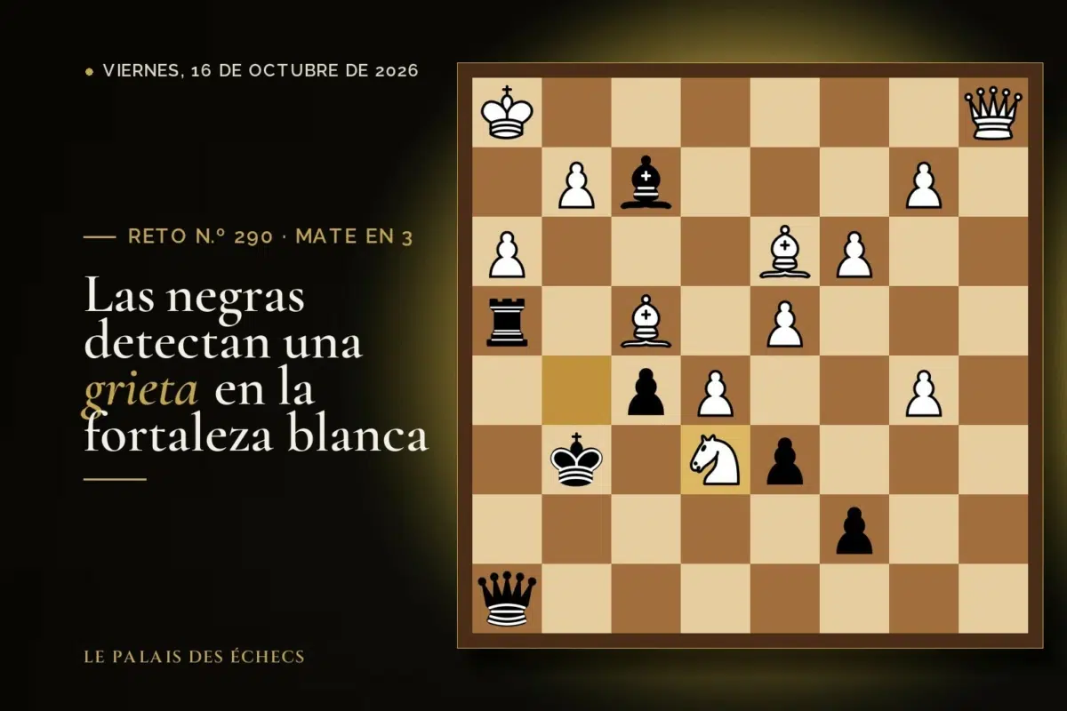 Posición del reto de ajedrez n.º 290: Juegan las negras y dan mate en 3