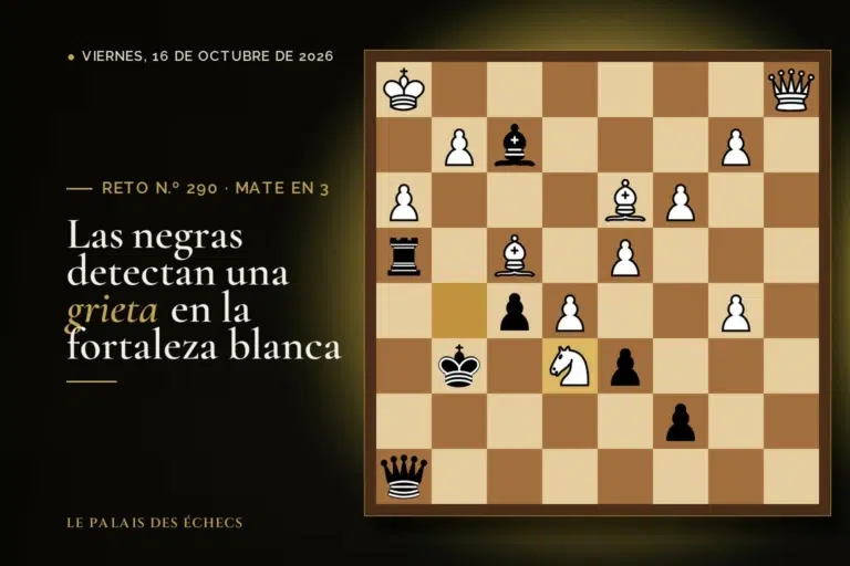 Posición del reto de ajedrez n.º 290: Juegan las negras y dan mate en 3