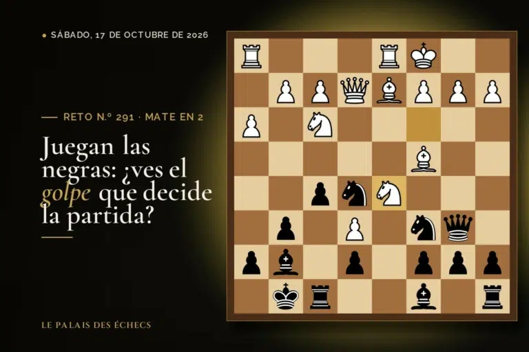 Posición del reto de ajedrez n.º 291: Juegan las negras y dan mate en 2