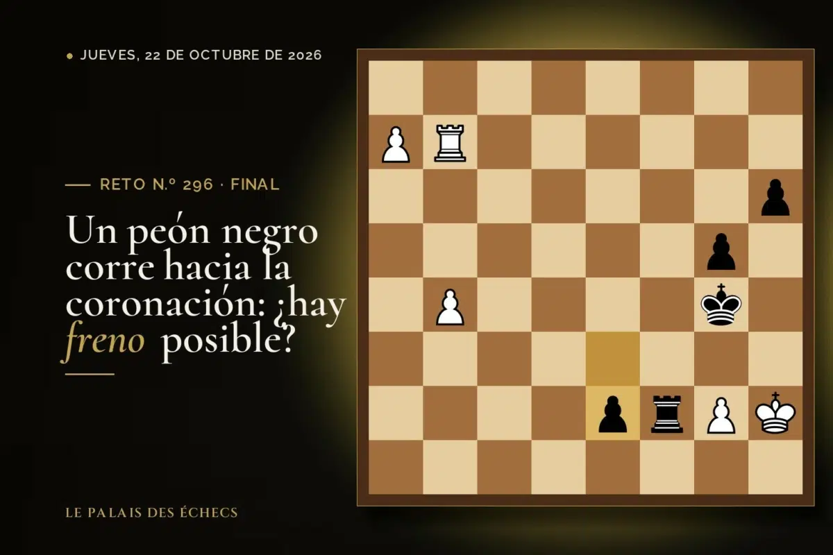 Posición del reto de ajedrez n.º 296: Juegan las blancas y ganan