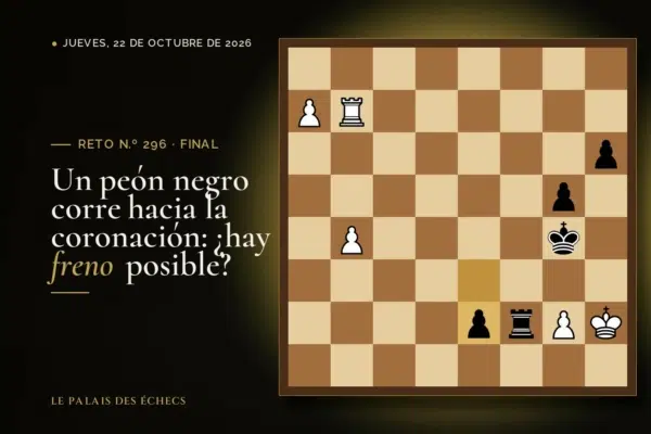 Posición del reto de ajedrez n.º 296: Juegan las blancas y ganan