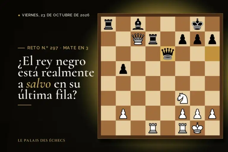 Posición del reto de ajedrez n.º 297: Juegan las blancas y dan mate en 3