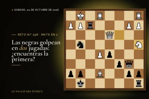 Posición del reto de ajedrez n.º 298: Juegan las negras y dan mate en 2