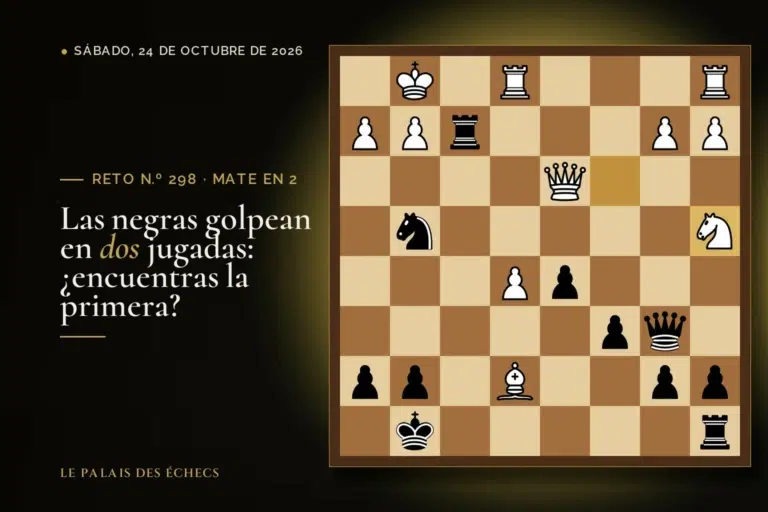 Posición del reto de ajedrez n.º 298: Juegan las negras y dan mate en 2