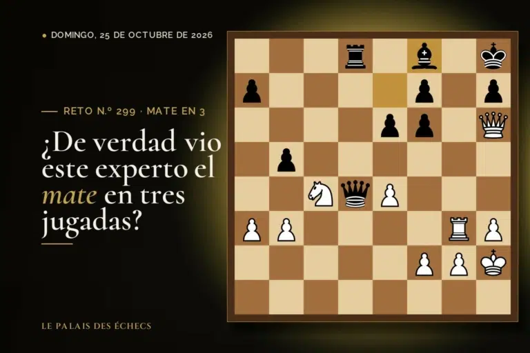 Posición del reto de ajedrez n.º 299: Juegan las blancas y dan mate en 3
