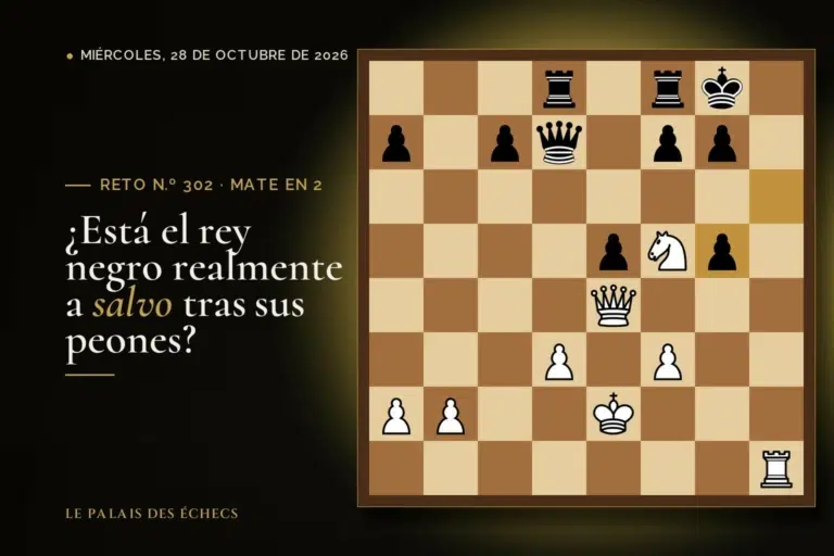 Posición del reto de ajedrez n.º 302: Juegan las blancas y dan mate en 2