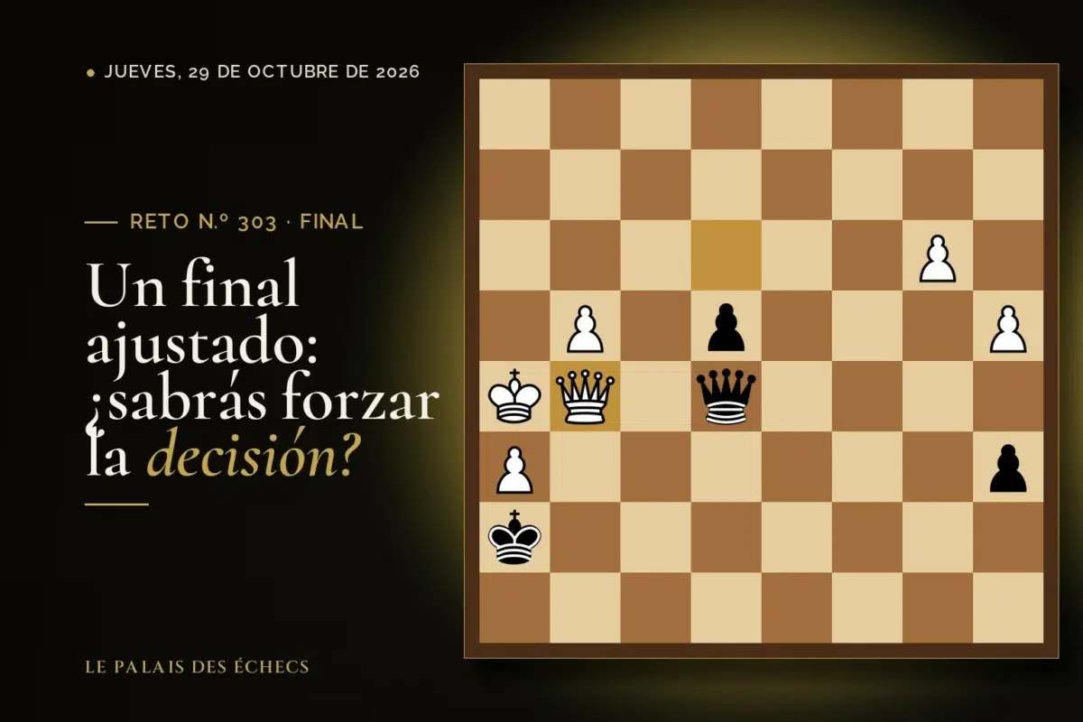 Posición del reto de ajedrez n.º 303: Juegan las negras y ganan
