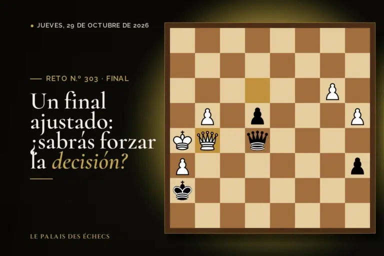 Posición del reto de ajedrez n.º 303: Juegan las negras y ganan